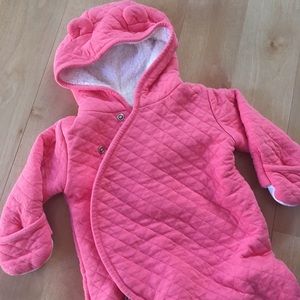 PINK COZY BEAR BODY SUIT FOR BABY GIRLS